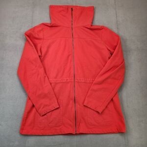 White Stag Full Zip Up Fleece Shirt Women's L Coral Pink Long Sleeve